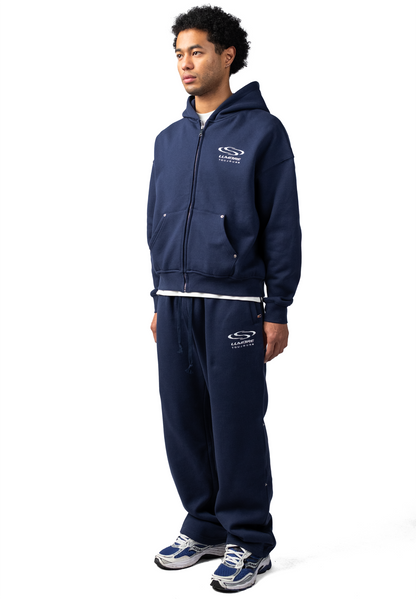 Small Wave Logo Zipper Tracksuit Blue