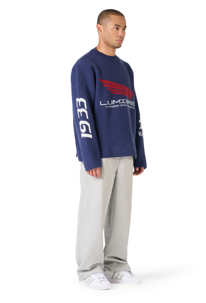 The Knitted Motors Jersey Blue