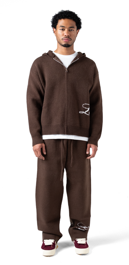 The Lumi3re Knitted Pants Brown