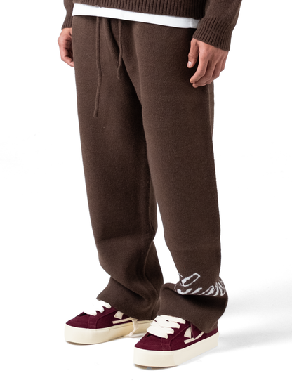 The Lumi3re Knitted Pants Brown