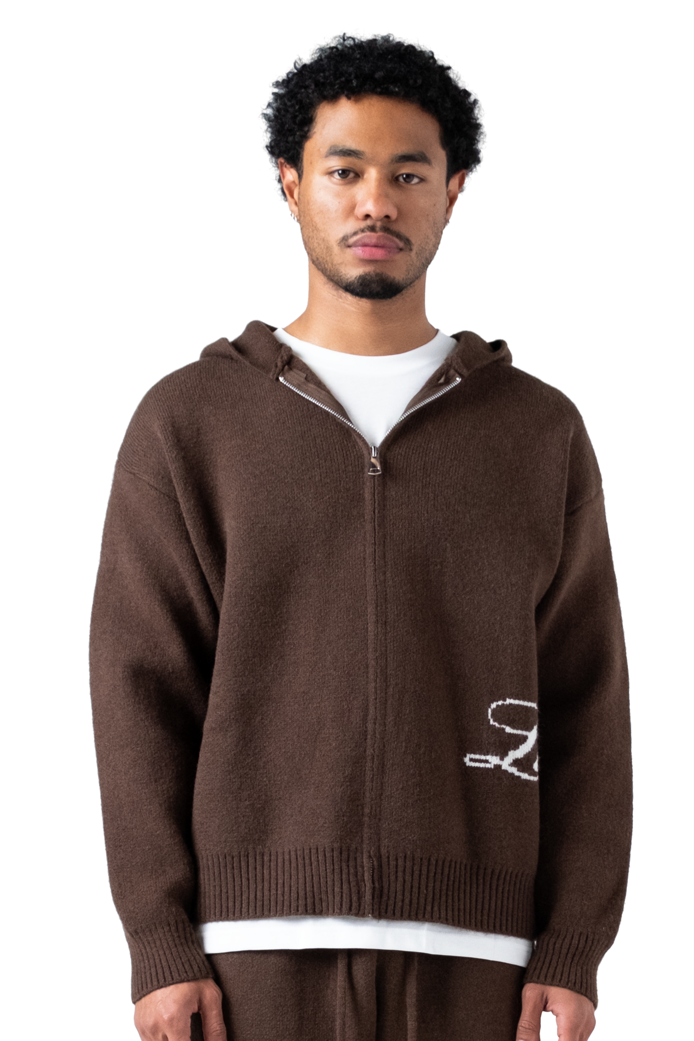 The Lumi3re Zipper Hoodie Brown
