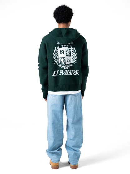 The Republique Knitted Zipper Hoodie Green