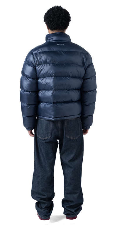 The Wave Hoodless Puffer Jacket Blue