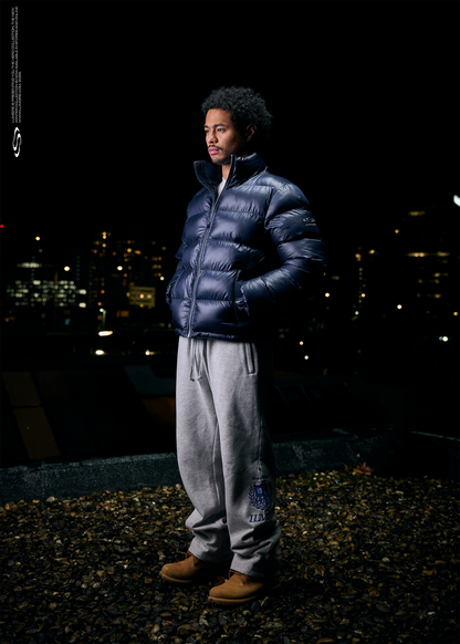 The Wave Hoodless Puffer Jacket Blue