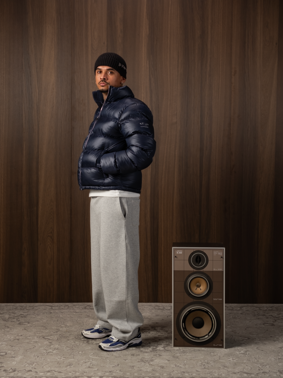 The Wave Hoodless Puffer Jacket Blue