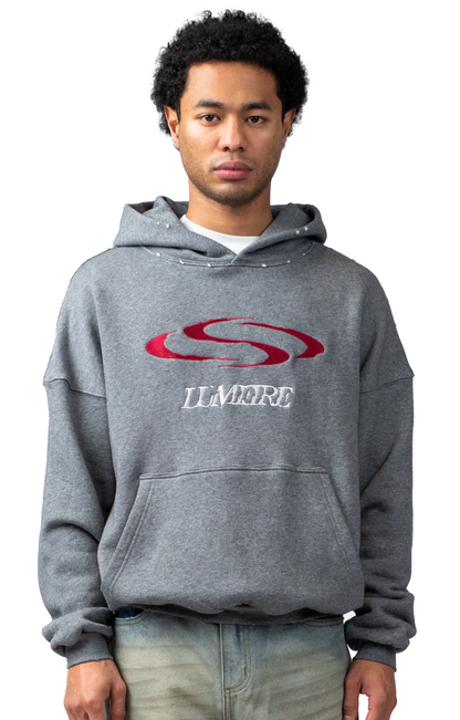 Vintage Washed Wave Hoodie Grey
