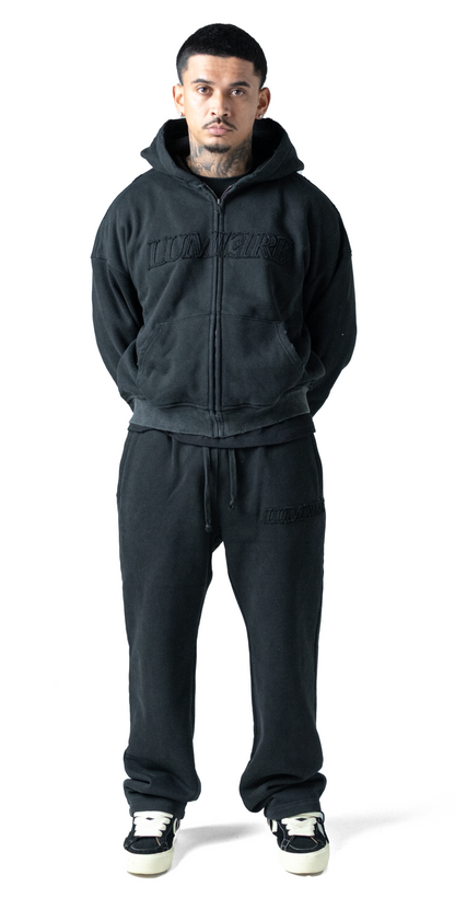 Washed Black Lumi3re Logo Zipper Tracksuit