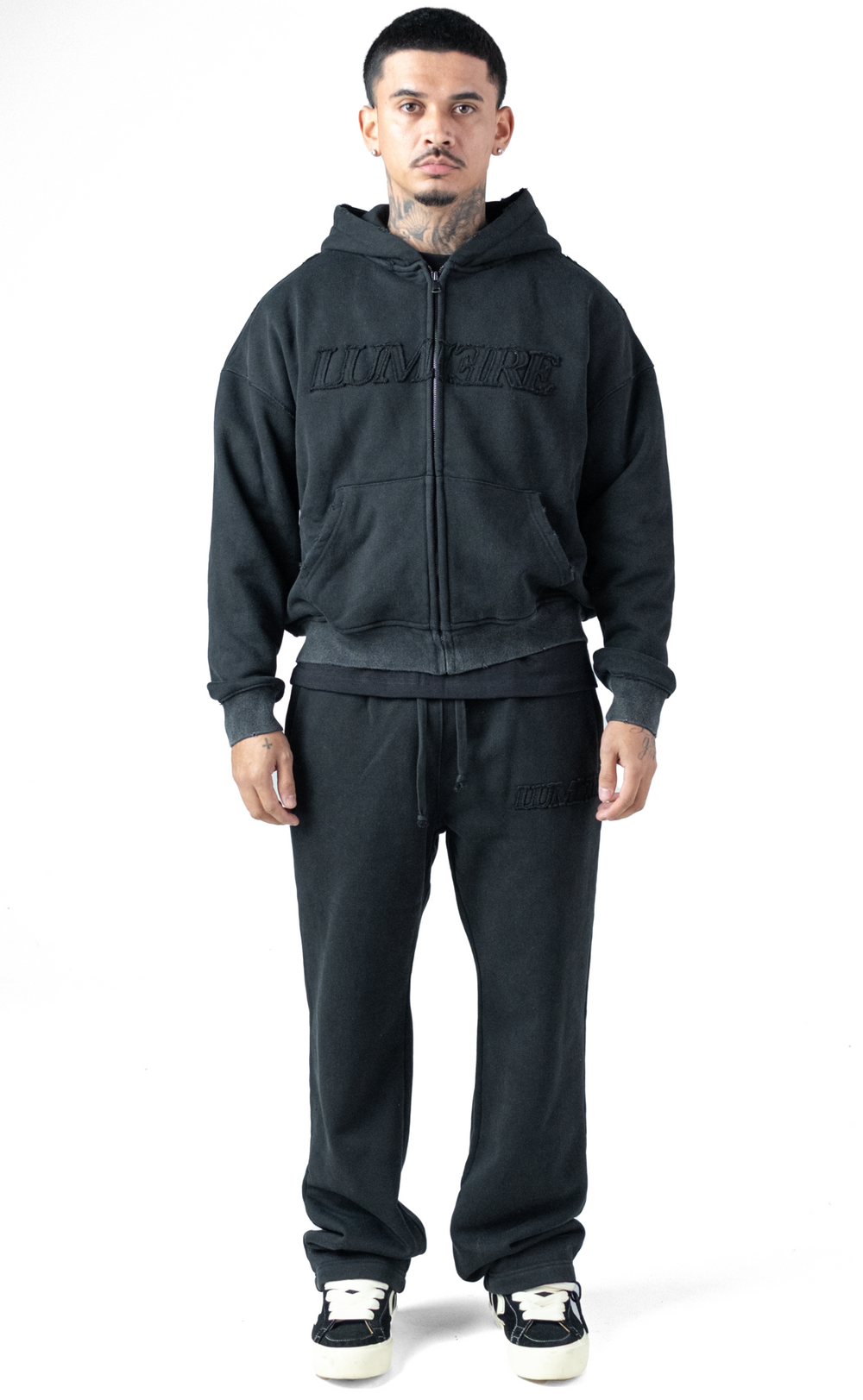Washed Black Lumi3re Logo Zipper Tracksuit
