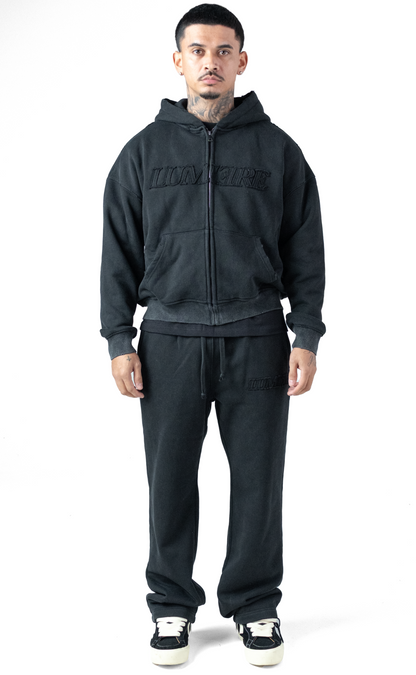 Washed Black Lumi3re Logo Zipper Tracksuit