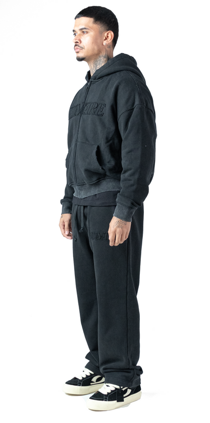 Washed Black Lumi3re Logo Zipper Tracksuit