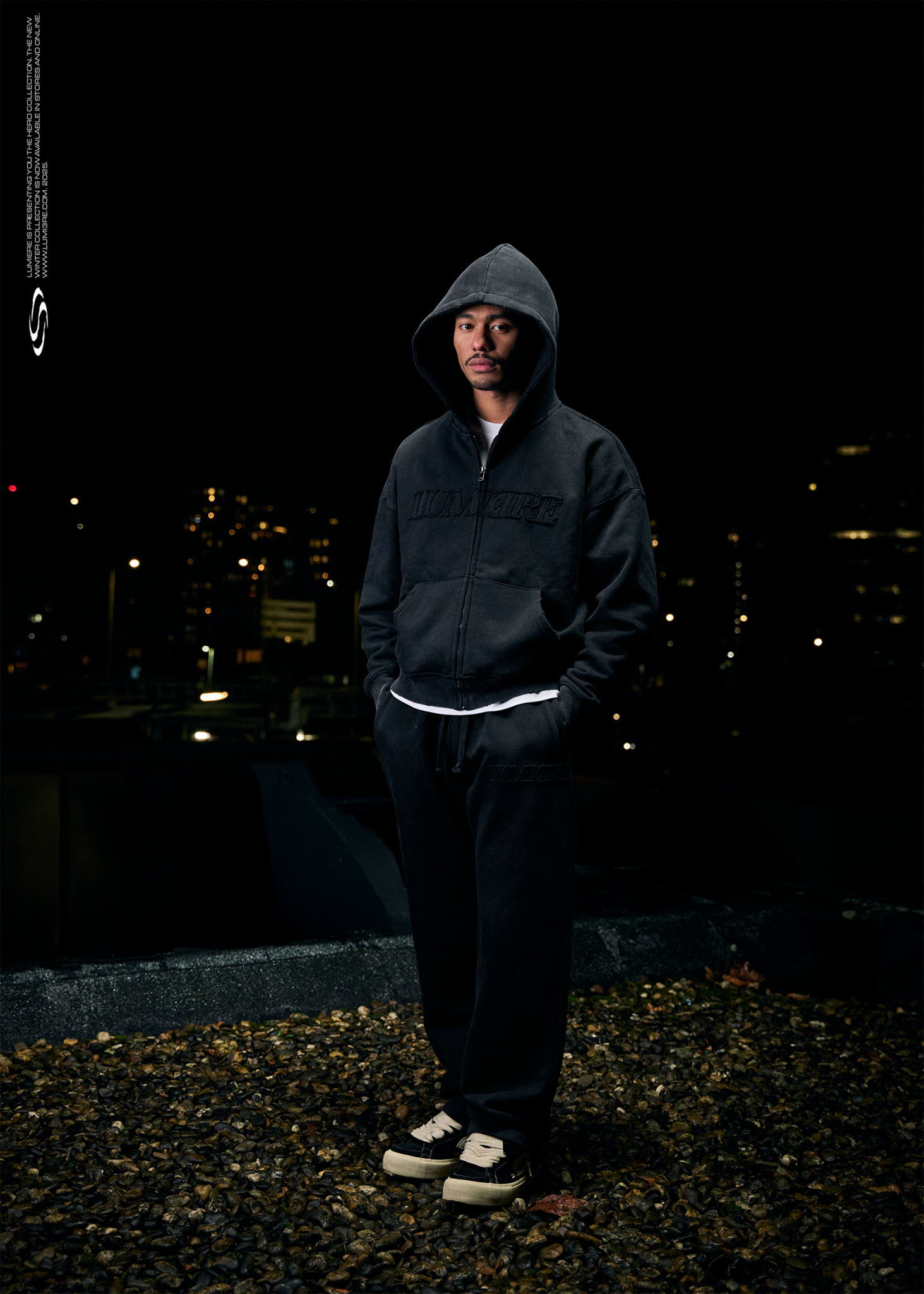 Washed Black Lumi3re Logo Zipper Tracksuit