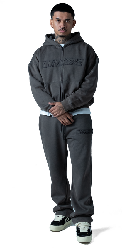 Washed Grey Lumi3re Logo Zipper Tracksuit
