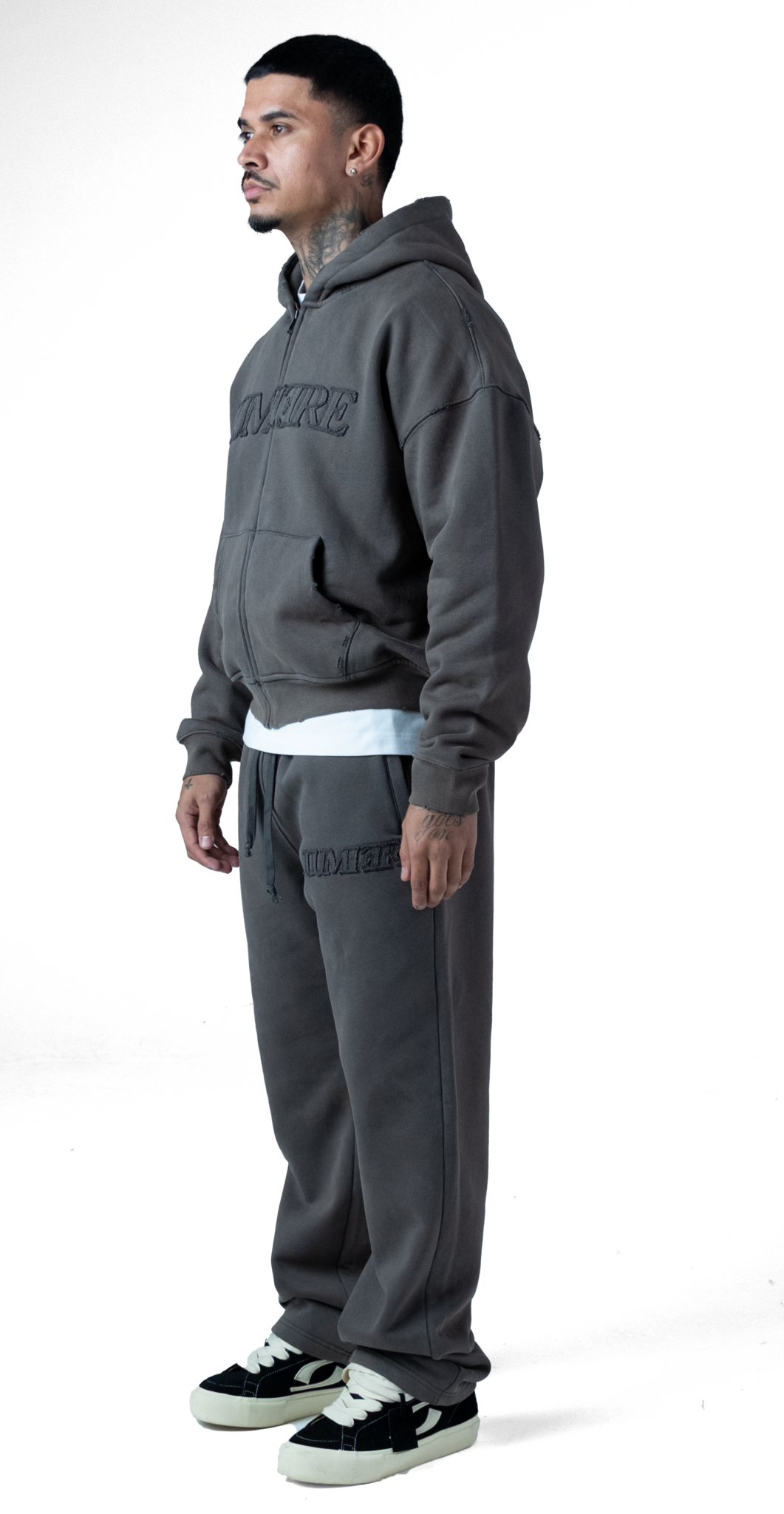 Washed Grey Lumi3re Logo Zipper Tracksuit