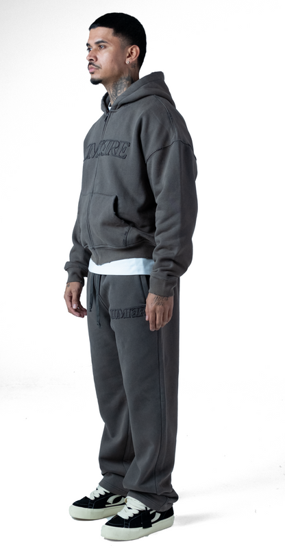 Washed Grey Lumi3re Logo Zipper Tracksuit