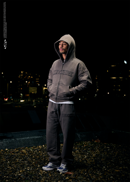Washed Grey Lumi3re Logo Zipper Tracksuit