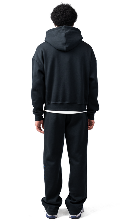 Wave Logo Zipper Tracksuit Black
