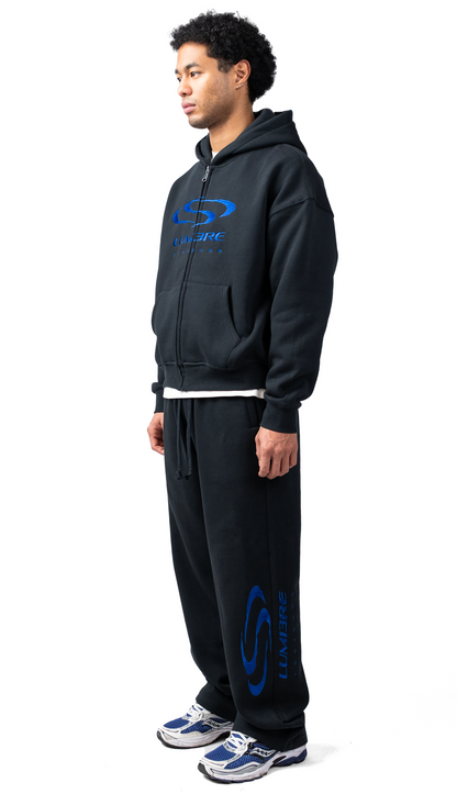 Wave Logo Zipper Tracksuit Black