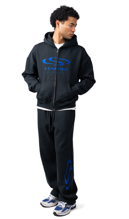 Wave Logo Zipper Tracksuit Black