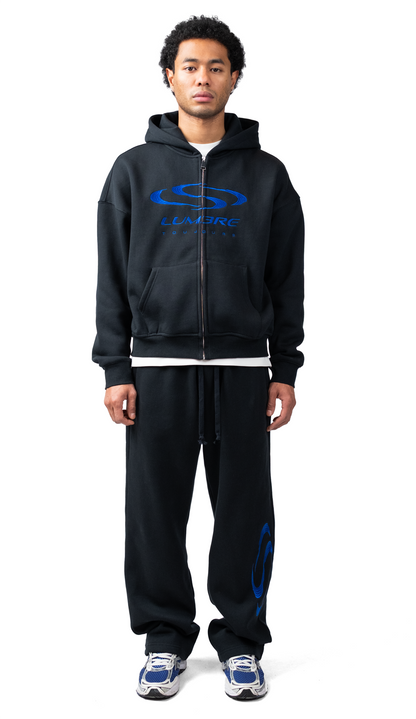 Wave Logo Zipper Tracksuit Black