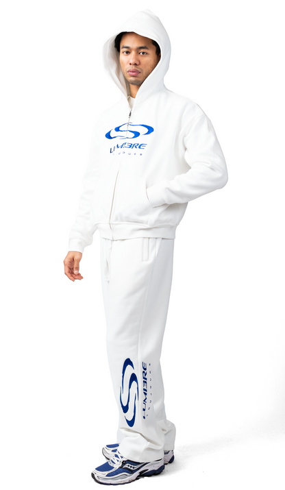 Wave Logo Zipper Tracksuit White