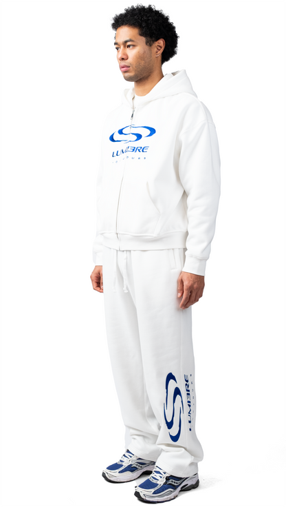 Wave Logo Zipper Tracksuit White