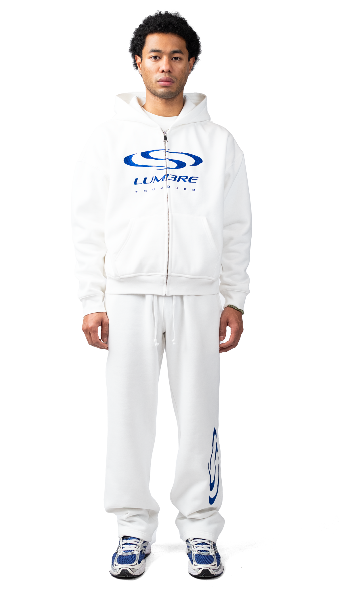 Wave Logo Zipper Tracksuit White