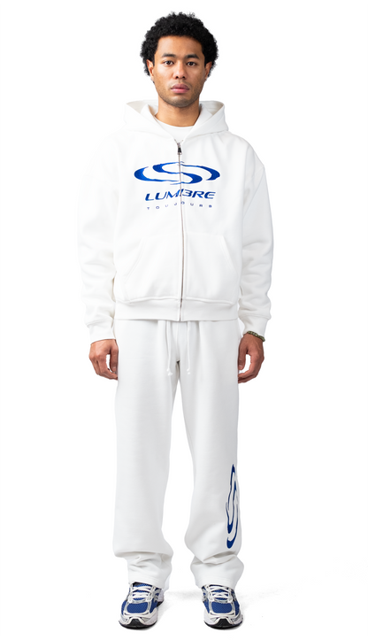 Wave Logo Zipper Tracksuit White