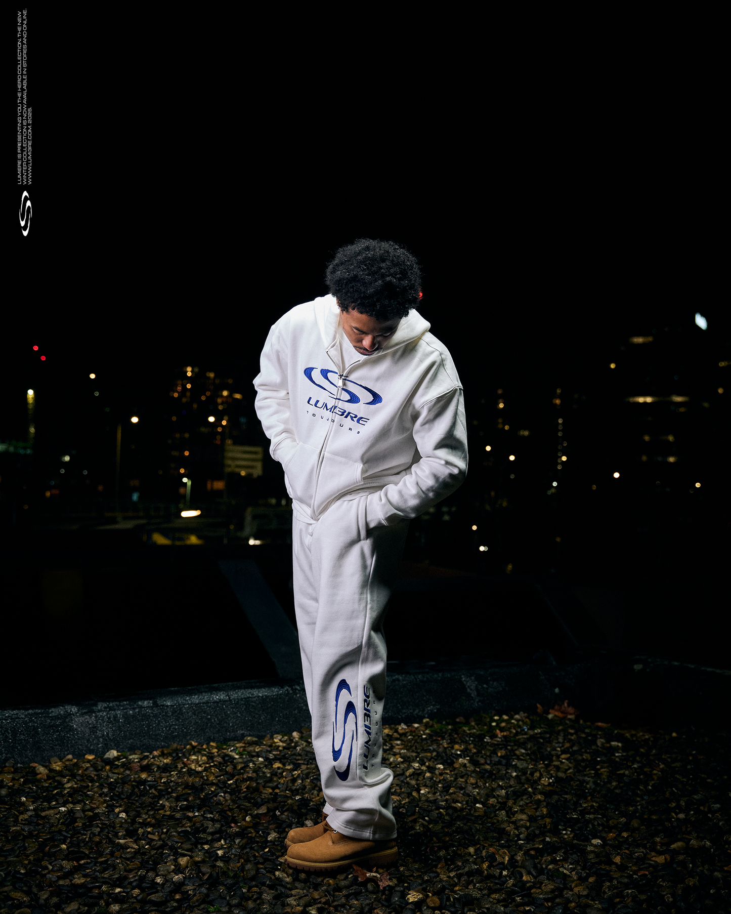 Wave Logo Zipper Tracksuit White